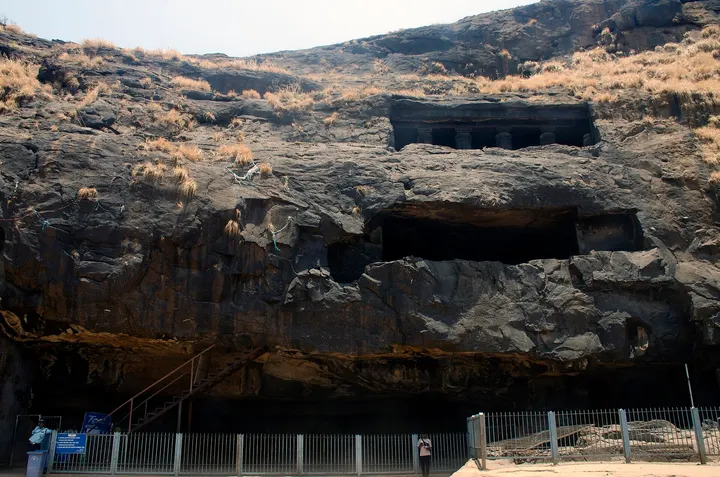 Rock-cut chambers at Karla Caves near Lonavala.